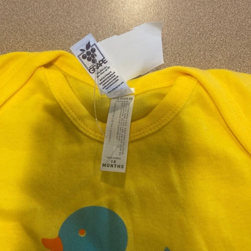 Yellow Baby duck bodysuit from Cheers Store in Boston - size 18 months